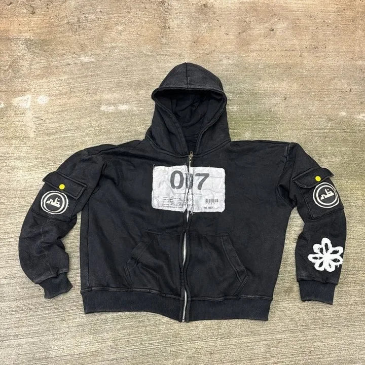 "007" GRAPHIC ZIP HOODIE