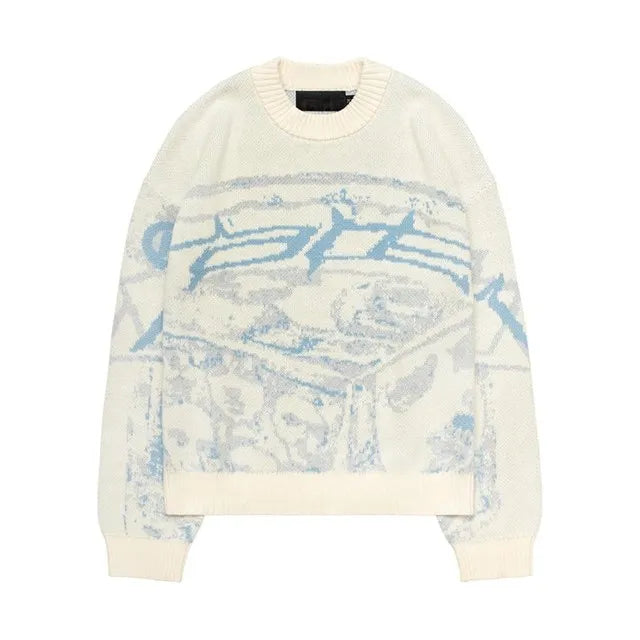 "RACER" KNITTED GRAPHIC SWEATER