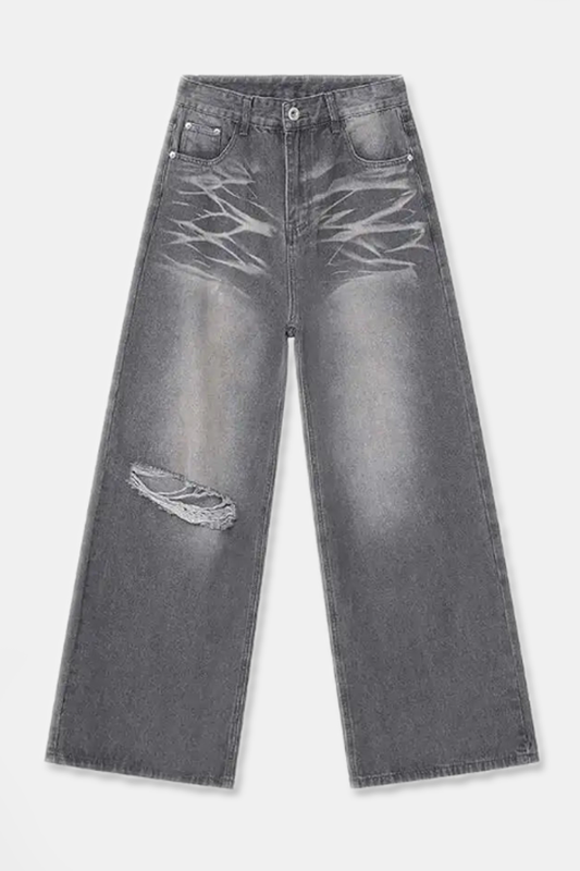 "FRAGMENT" BAGGY STRAIGHT JEANS