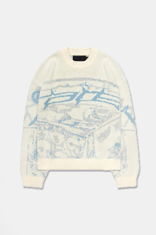 "RACER" KNITTED GRAPHIC SWEATER